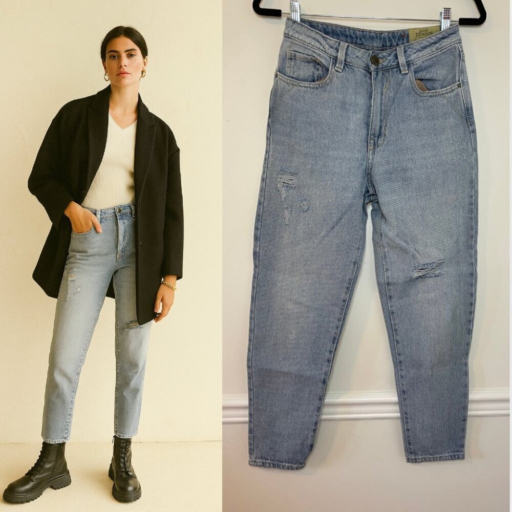 Vintage Denim Tennis Trade Company Blue Light Wash Moda Style Denim Jeans 5